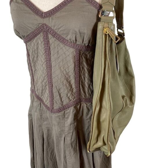 Kelsi Dagger McKenzie Sage Hobo Pebble Leather Shoulder Tote Bag Green NEW* - Picture 5 of 16